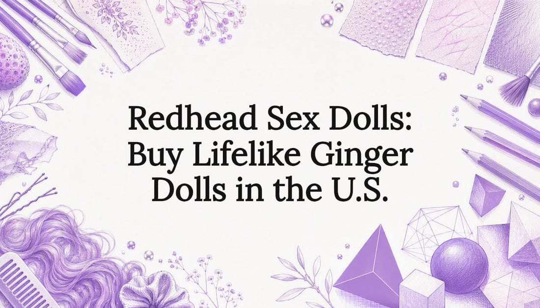 Decorative title card illustration with doll-themed sketches