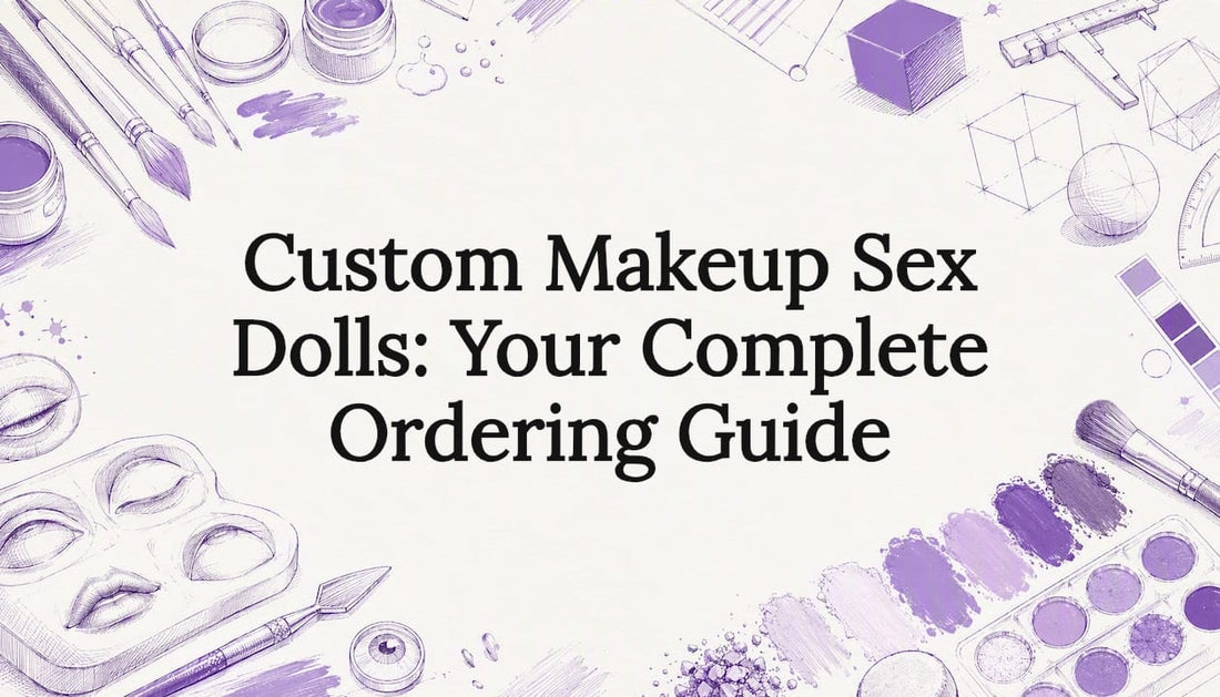 Decorative title card illustration for custom makeup sex doll guide