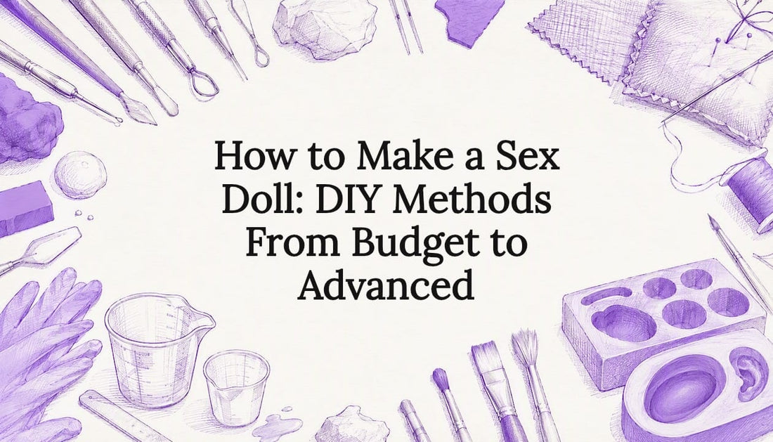 Decorative DIY sex doll making title card illustration