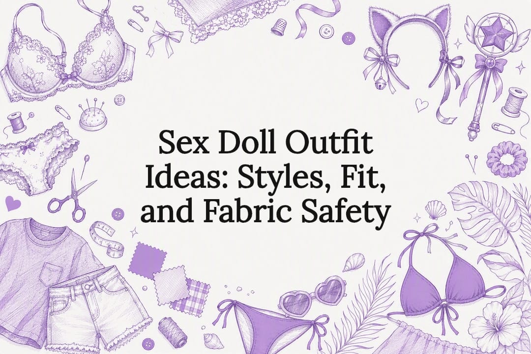 Decorative title card illustration with fashion sketches